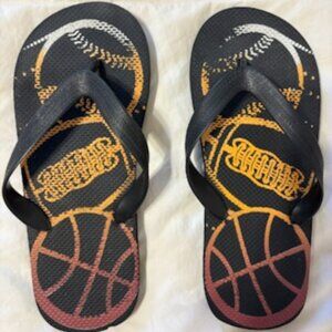 The Children’s Place - Boys Sport Flip Flops - Black Orange (Youth 5-6)